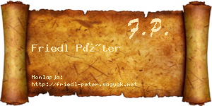 Friedl Péter névjegykártya